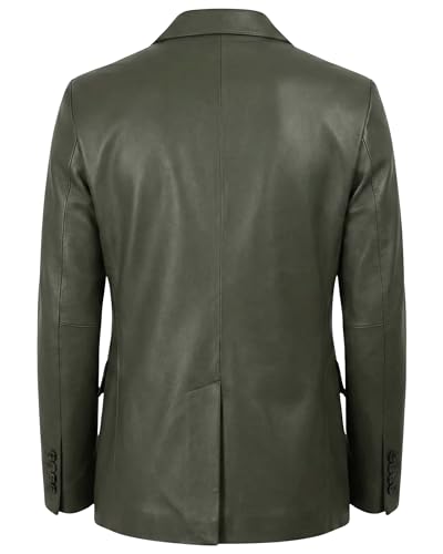 Image of Men's Leather Blazer - Lambskin Leather Blazer Men Genuine Leather Jacket Blazers - Men's Real Leather Sport Coat