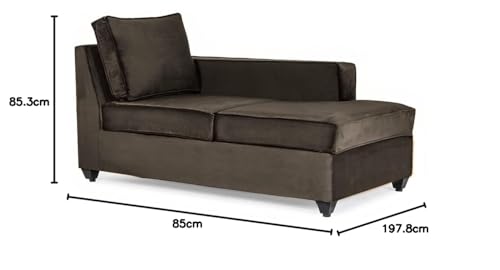 Image of Wakefit Sofa Set | 3 Year Warranty | Sofa 3 Seater, 3 Seater Sofa for Living Room, Wooden Sofa Set, 3 Seater + Right Aligned, Sofa for Living Room - Napper(Fabric-Velvet : Stone)