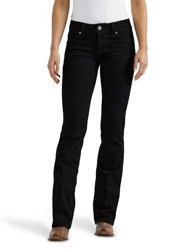 Wrangler, Damen-Western-Jeans, mittelhohe Stretch-Bootcut-Jeans, Schwarz, ^