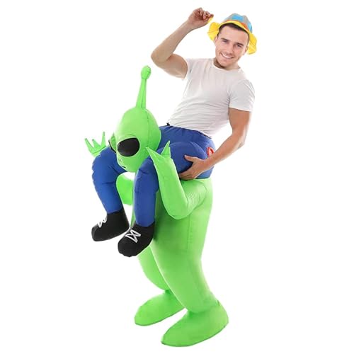 Alien Kidnapping Inflatable Costume Spooktacular Creations Adult Halloween Christmas Funny Cosplay Party Festival Mask Prom (L 160-190cm)