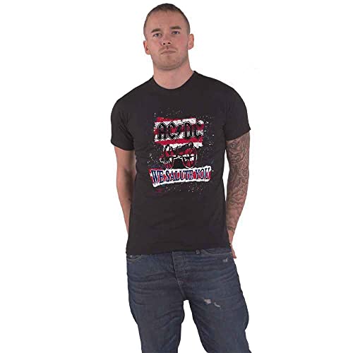 ACDC Men's We Salute You Stripe T-Shirt, Black, XX-Large