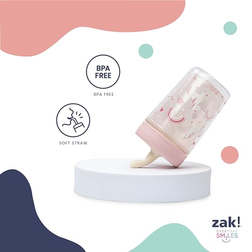 Image of Zak Designs Daisies-Happy Fruit Capri 9oz Leak-Proof Toddler Cups, 2-Pack