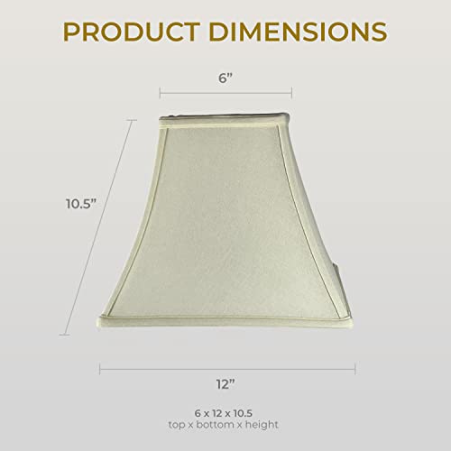 Image of Royal Designs, Inc. Regal Series Square Bell Lamp Shade, 6 x 12 x 10.5, Linen Eggshell, Set of 2