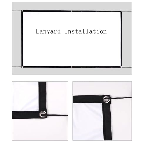 Pantalla de proyector plegable portátil antirrugas de 60 pulgadas 4:3 blanca de poliéster suave miniatura 6