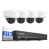 Reolink 12MP Telecamera Esterno PoE, Rilevamento di Uomo/Veicolo/Animale, Visione Notturna a Colori, Audio Bidirezionale, NVR 8CH con 2TB HDD, 4*RLC-1240A e 1*RLN8-410