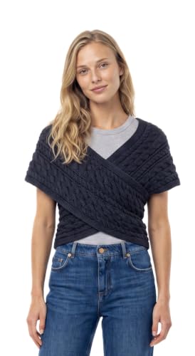 Image of Aran Woollen Mills Corrib Crossover Merino Aran Wrap - 100% Merino Wool - Made in Ireland