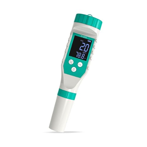 YIYEGO Chlor Meter & Pool Salz Tester, Pool pH-Tester & Salz Meter für Pools, 7 in 1 FAC Digital Salinity Tester für Salzwasser Aquarium
