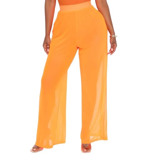 Pantalon large en maille transparente pour femme FGRID