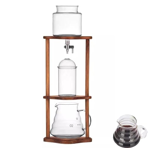 Machine à café infusée froide portable en verre et bois pour la maison