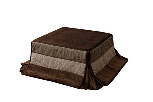 イケヒコ こたつ布団 正方形 ローレル省S 約180×180cm ブラウン 省スペース 薄掛け モダン シンプル #5865209