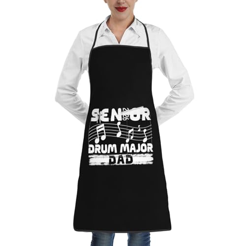 nopicsn Senior 2026 Drum Major Apron for cooking with Pockets Women Men Kitchen Chef Funny Aprons