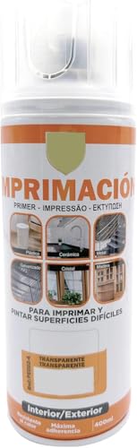 MORE FREE Pintura Spray Imprimacion Transparente de 400 ml Adecuado para las Superficies de Metal, Madera y Plástico Pack de 1 Unidad