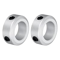QUARKZMAN Aluminium Stellringe 16 mm Innendurchmesser Klemmring Silber Wellensicherungsring Bohrung Set-Schrauben-Stil Klemmringe Tiefenanschlag für Bohrer Auto Robotik Fertigung 2 Stück