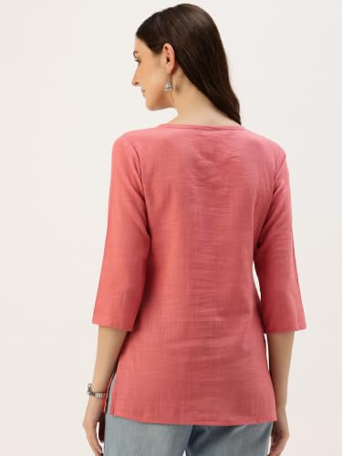 Image of Elegant Short Kurti for Women - 3 /4 Sleeves | Round Neck | (S to XXL)