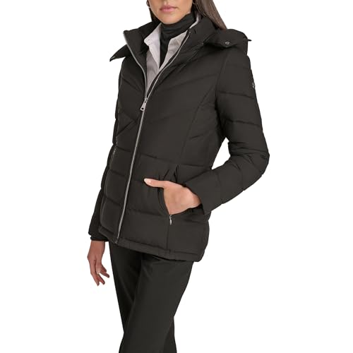 Calvin Klein Women's Hooded Zip Front Puffer Long Sleeve Coat3