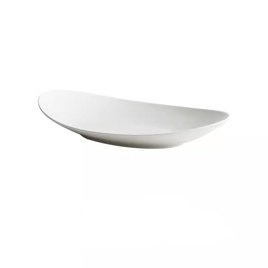 TEESONG Speiseteller Teller Teller Weiß Porzellan Nordic Fish Plate Gedämpft Fisch Teller Home Light Luxus Dish Plate Hotel Restaurant Geschirr Teller Teller Stapelbar Speiseteller