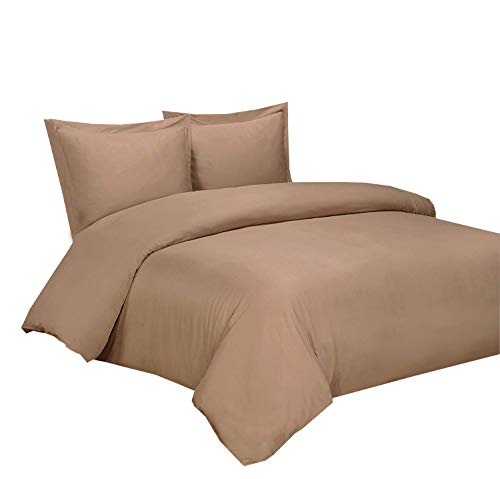 Royal Hotel Bedding 100% Cool Duvet Covers, Viscose Made from Bamboo, Duvet Cover Set with Corner Ties and Button Closer, King/Cal King Size Taupe