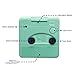 Peakeep Ultra Small, Battery Travel Alarm Clock with Snooze and Light, Silent with No Ticking Analog Quartz (Aquamarine)