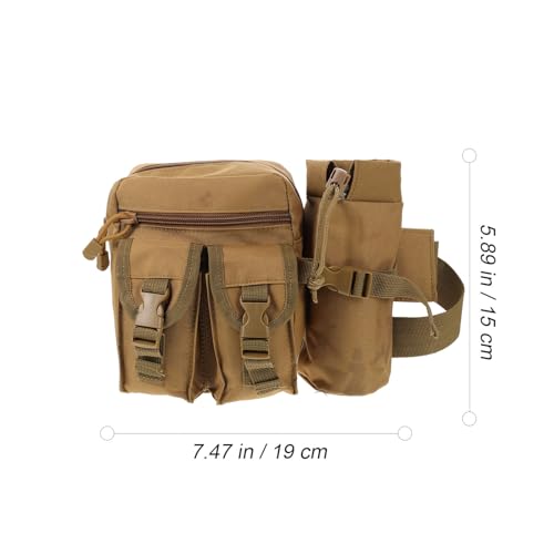 Riñonera de tela Oxford color caqui cómoda para senderismo y pasear perros al aire libre 4