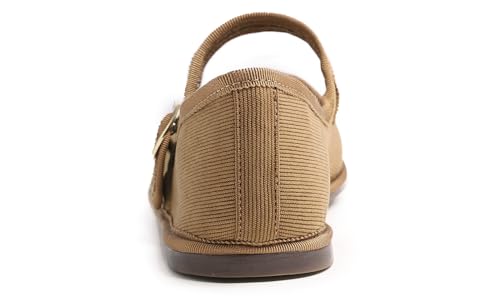 FEVERSOLE Women's Soft Breathable Mary Jane Memory Foam Cushioned Comfort Round Toe Metal Buckle Flats Walking Shoes4