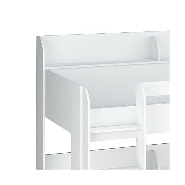 HUIJK Bunk Bed Bunk Bed Frame, Aerial White Wooden Bunk 3ft Bed Frame 175 cm x 195 cm x 136 cm - Image 5