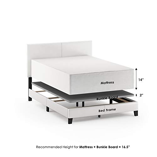 Furinno Pessac PU Leather Upholstered Platform, Full, White - image 4