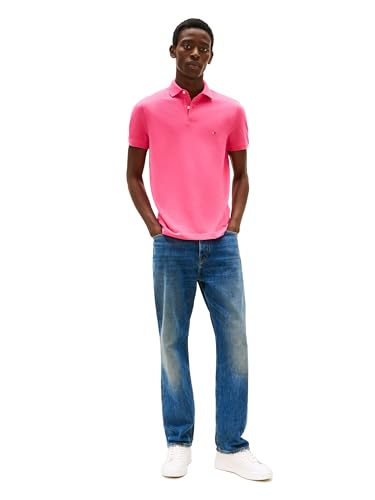 Image of Tommy Hilfiger Men's Short Sleeve Polo Shirts in Regular Fit With Stretch and Organic Pique Cotton