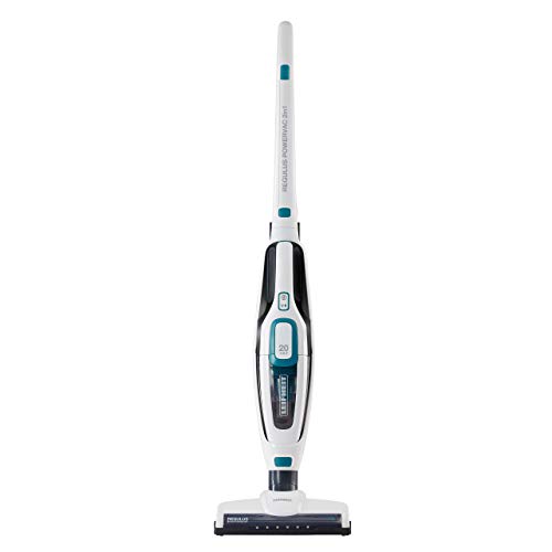 Leifheit Regulus PowerVac 2in1 Aspirapolvere a batteria 20 V, Aspirapolvere senza fili e sacco, Scopa elettrica senza fili con autonomia fino 40 min