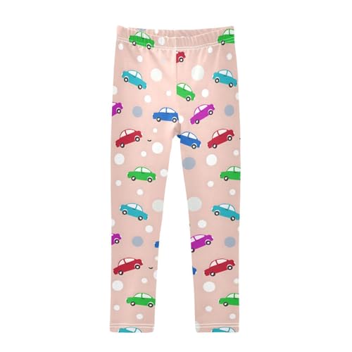 ALAZA Girls' Leggings Children's Yoga Pants Skinny Printed Dance Colorful Truck Dot Comfortable 4T