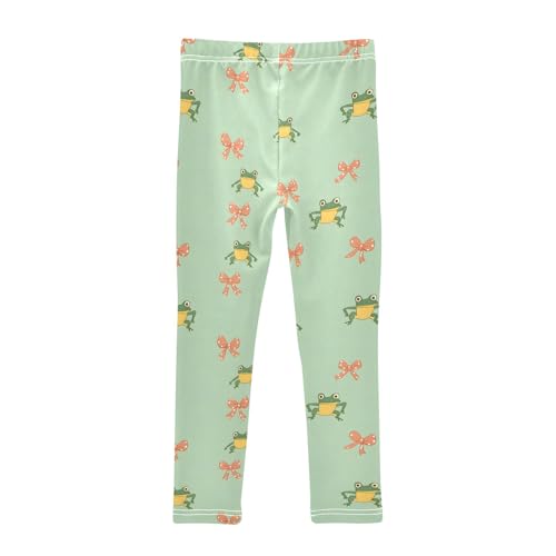 Cute Frog Bow Girls Leggings Athletic Pants Tights Stretch Bottom2