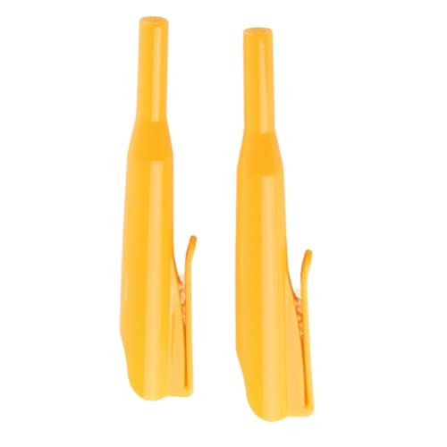Haofy Couvercle de Marqueur de Trou Profond, Clamp/Holder Antidérapant, Couvercle de Crayon de Charpentier à Long Nez pour Livre et Sac à Outils, 2 Pièces ABS (YELLOW)