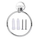 TOPPERFUN ステンレス製タオルリング 耐錆性防湿性に良い壁掛け式バスルームタオルホルダー ホテルや学校の洗面所に最適なシンプル実用的なデザイン