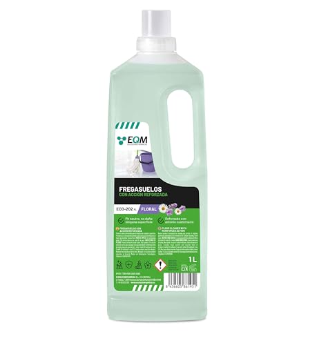 43% DESCUENTO EQM ECO 202 Fregasuelos Acción Reforzada, Aroma Floral, 1L — oferta en Amazon