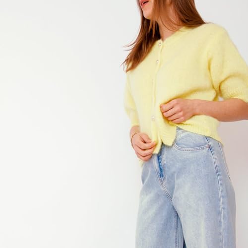 Image of Women Y2k Knitted Crop Cardigan Shirt Short Sleeve Button Down Ribbed Knit Crop Top Outwear Top Tee Shirt
