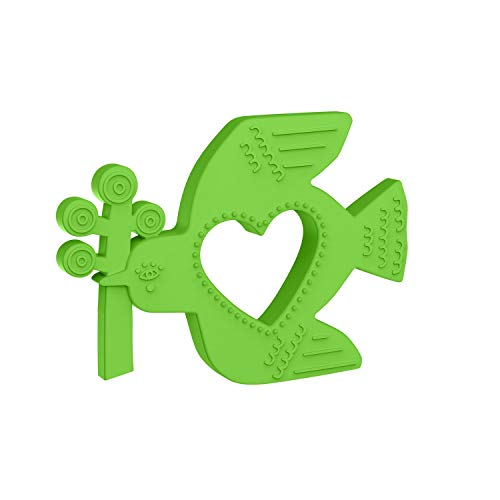 Oiseau en silicone Manhattan Toy l'anneau de dentition vert qui console votre bébé