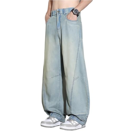 LIXINGHEITANG Retro Thin American Jeans for Men and Women Couples summercool Pants