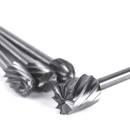 Set de 10 fresas de carburo de tungsteno 1/8 pulg. doble corte miniatura 4