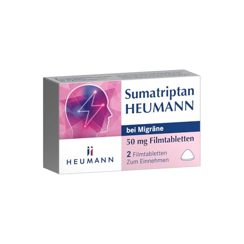 Sumatriptan HEUMANN bei Migräne 50 mg: zur akuten Behandlung der Kopfschmerzphase bei Migräne mit und ohne Aura für Erwachsene 2 St