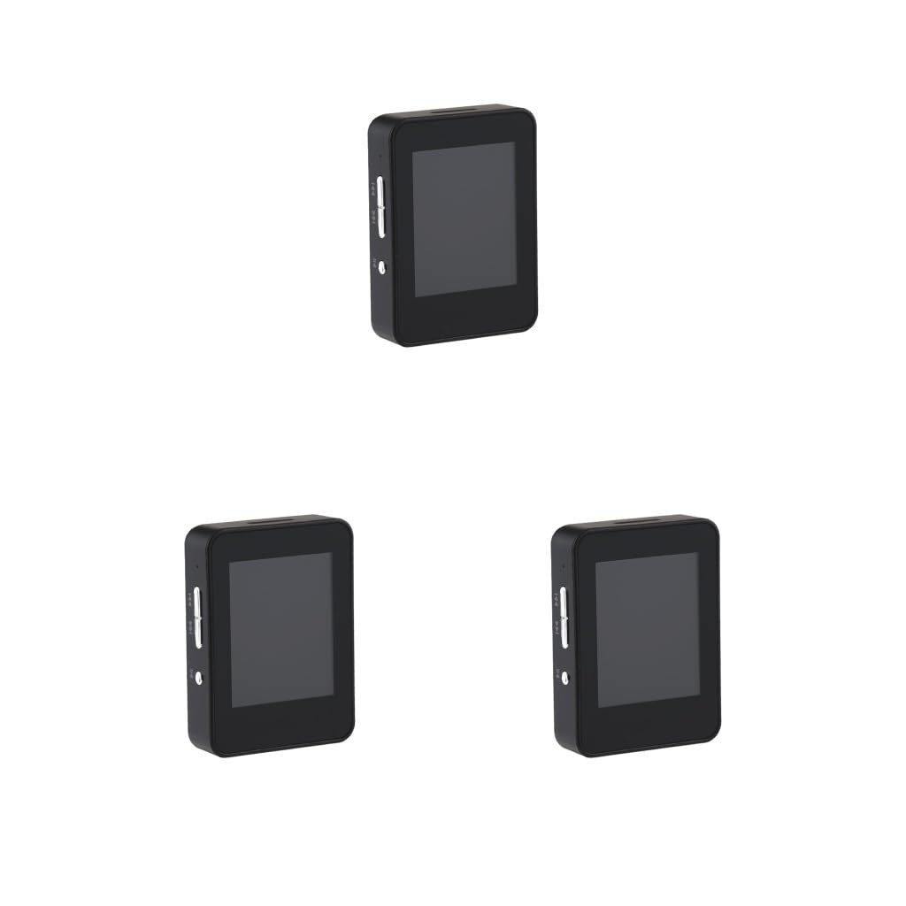 Juego de 3 mini MP3 digital de pantalla de 1.8 pulgadas, reproductor de música, radio deportiva, grabación de voz, cronómetro, grabador, multifuncional, negro, 4G