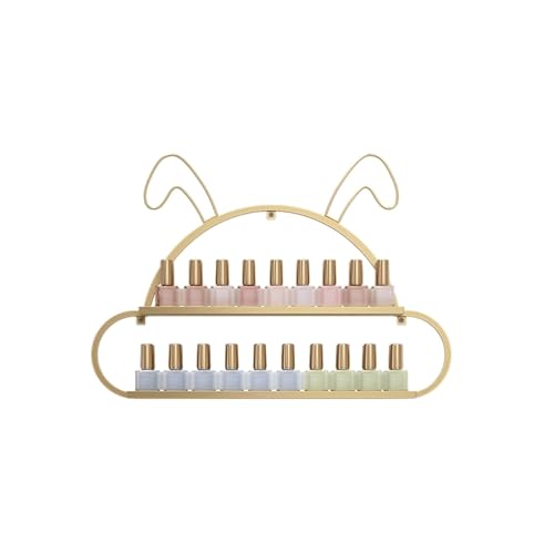 HYffUUOP Wall-Mounted Nail Polish Storage Racks Cute Rabbit Nail Polish