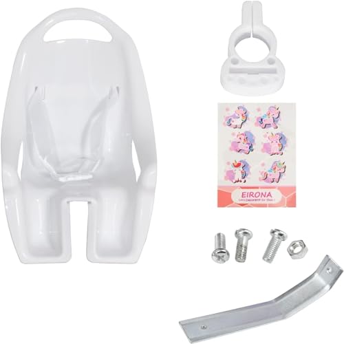 EIRONA Siège de poupée de vélo pour enfant avec autocollant DIY pour filles, siège de poupée de vélo, accessoires de vélo pour enfants, blanc