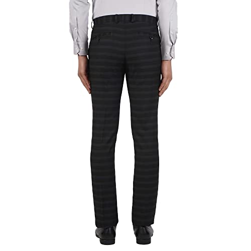 Image of blackberrys Printed Polyester Viscose Slim Fit Mens Work Wear Trousers
