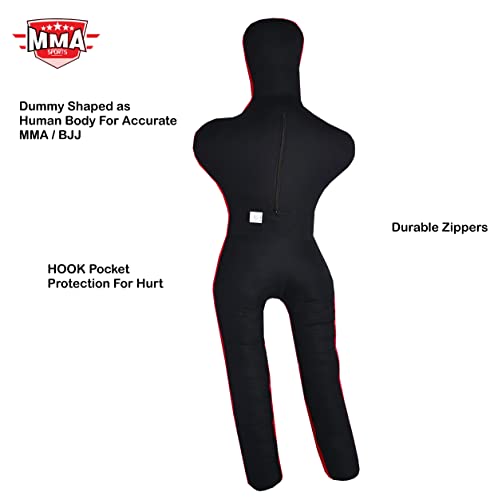 Mma Sports Doctor Bane Brazilian Grappling Submission Dummy Wrestling Bjj Judo Karate Punching Bag (Standing- 6 Ft / 72 In) -Unfilled, Black #TOP2