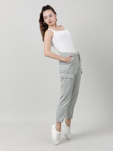Image of IVOC Women Paneled Multi-Pocket 100% Cotton Cargo Pants