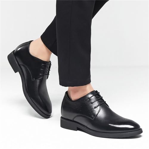 Leather Elevator Oxfords for Men Lace Up Increasing Height Taller Dress Shoes Pointed Toe Casual Party Meeting Business Shoes2