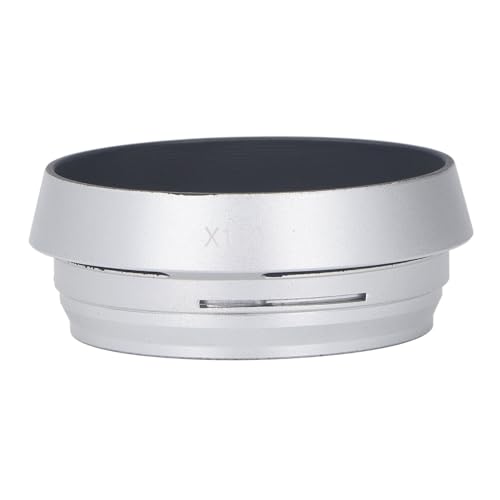 Metal Lens Hood Shade with 49mm Adapter Ring for X100 X100S Camera Silver, LAISANIM X100 Aluminum Silver Matte Camera Lens Hood Shades
