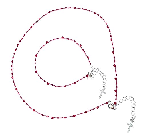 Blue Drop Gothic Dripping Blood Drop Cross Necklace Bracelet Jewelry