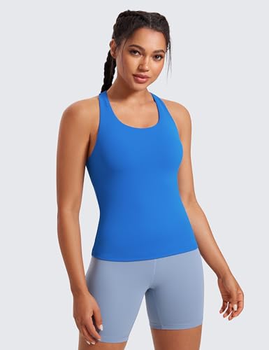 Image of CRZ YOGA Butterluxe Racerback Tank Tops | Light Support, Built in Bra, Removable Pads, Yoga, Extremely Soft, Scoop Neck, for Women
