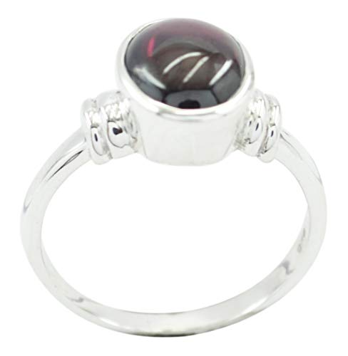 Grand anneau rouge naturel argent sterling 925 RIYO pour vos soirées
