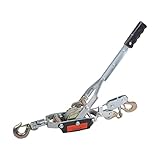 GESEXI 5 Ton Dual Gear Power Puller, 3 Hook Steel Cable Dual Gear Power Ratchet Come Along Puller Tool with Cable Automotive Hoist Hand Winch Cable Puller Stretcher Lift 11,000 Lbs